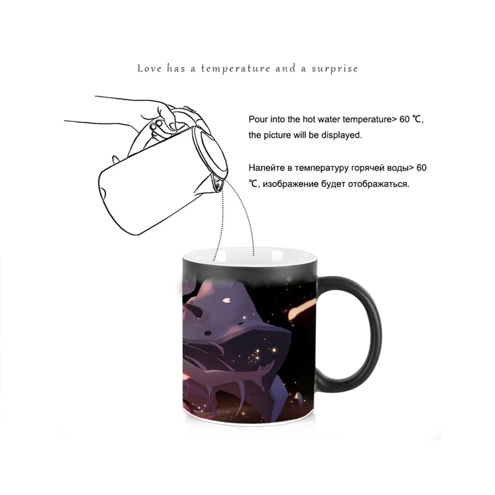 Coffee Mugs Sexy Star Girl Heat Sensitive Cup BSKT-117 Color Change Mugs Thermosensitive Mug Anime Funny Coffee Cups Drinkware