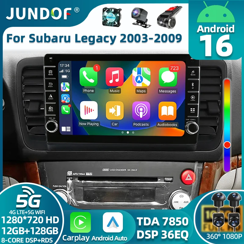 Car Multimedia Video Radio Player For Subaru Outback 3 Legacy 4 2003 - 2009 Wireless Android Auto CarPlay 8 Core GPS Navigation