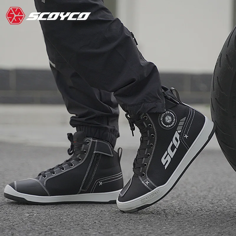 

Summer Leisure Racing Riding Moto Boots Autumn Motorcycle Riding Shoes Anti-Skip Breathable Shockproof Touring Casual High Ankle
