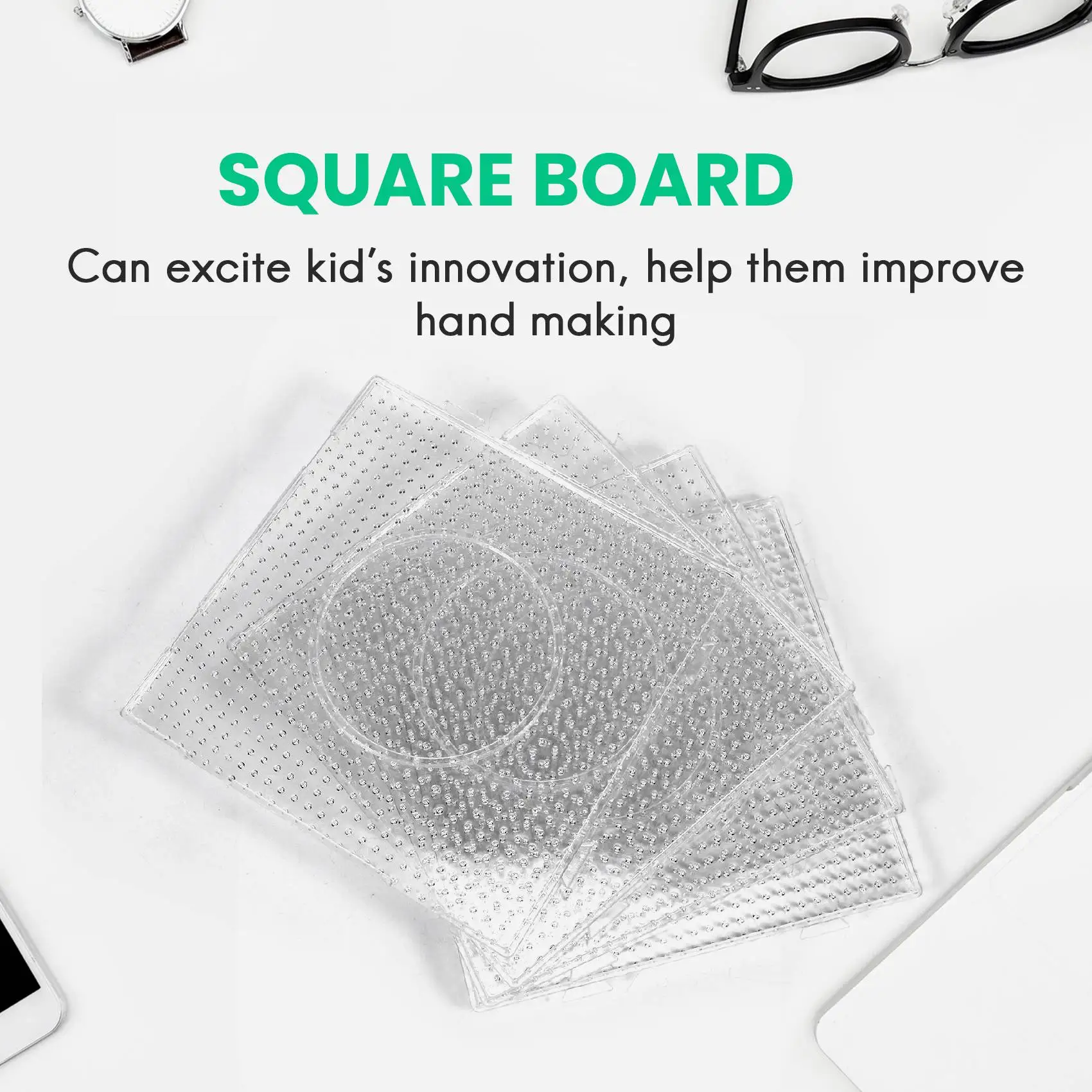 4pcs ABC Clear 145x145mm Square Large Pegboards Board for Hama Fuse Perler Bead