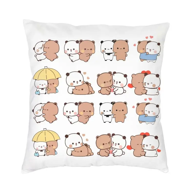 Bubu Dudu Bear And Panda Cushion Cover 45x45cm Home Decor 3D Print Throw Pillow Case for Car Two Side