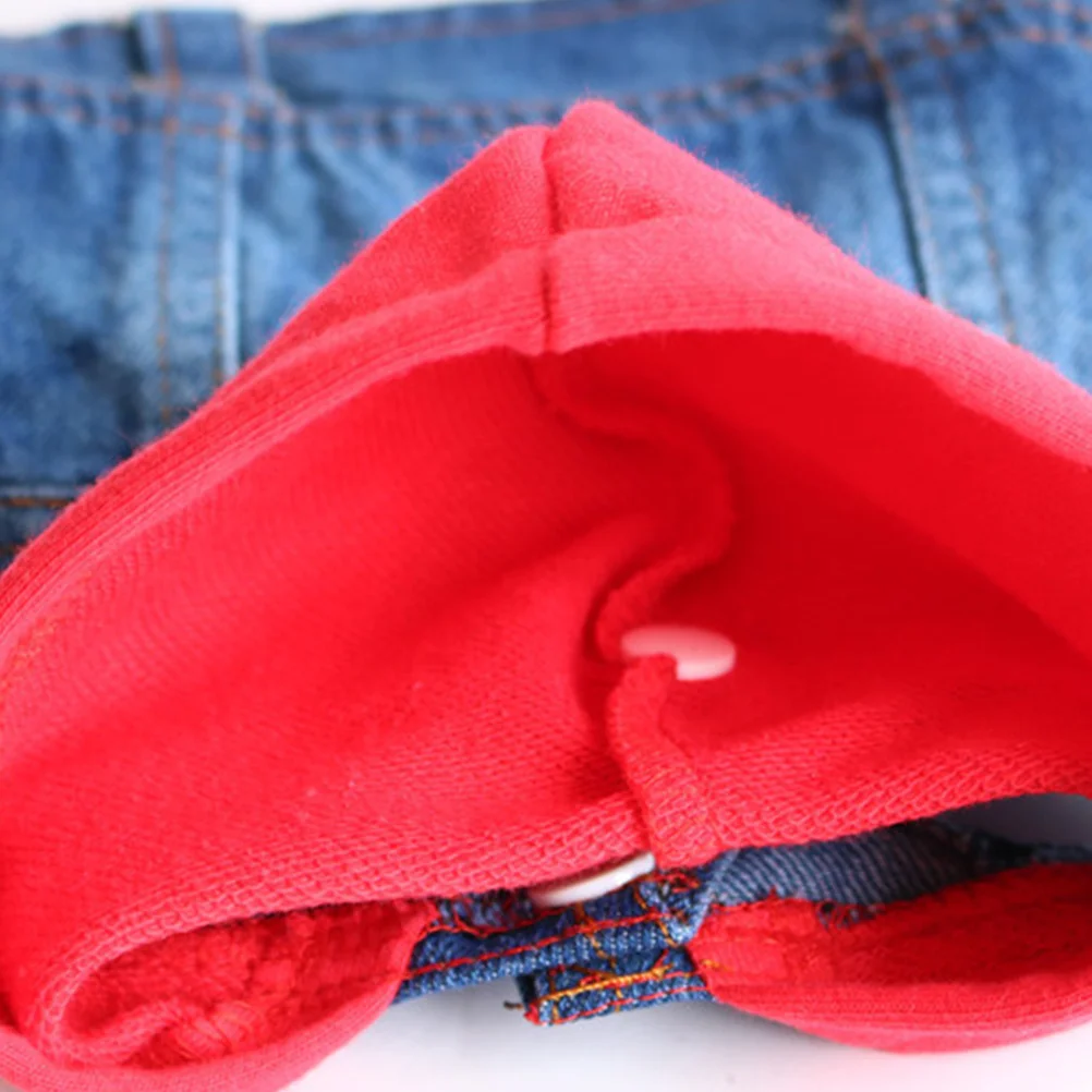 

Pet Cowboy Vest Denim Jacket Retro Style Button Closure Red Knitted Hat Dog Apparel Spring Summer Autumn Size Xxl