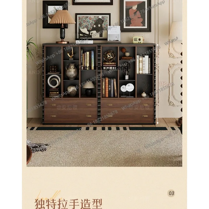 

RR French vintage storage cabinet integrated drawer display cabinet half wall locker low bookshelves