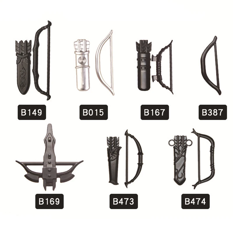 

Medieval European Military Bow/Crossbow/Arrow Packs MOC Building Blocks Weapons Parts Model Bricks Toys Compatible With LEGO