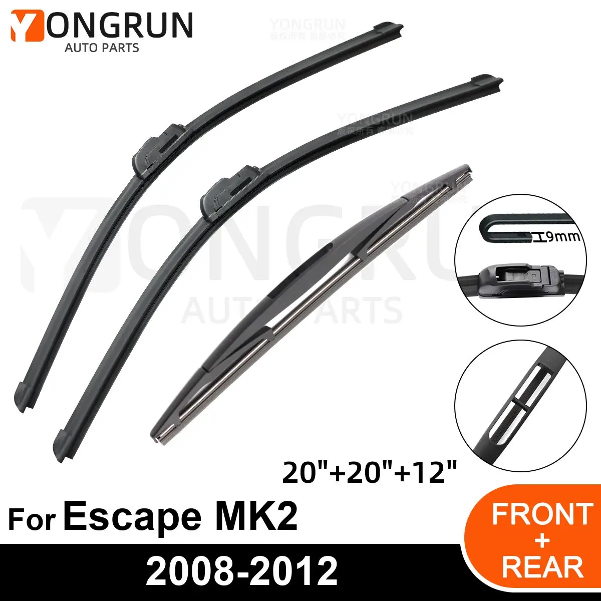 Car Windshield Windscreen Front Rear Wiper Blade Rubber Accessories For Ford Escape MK2 20\