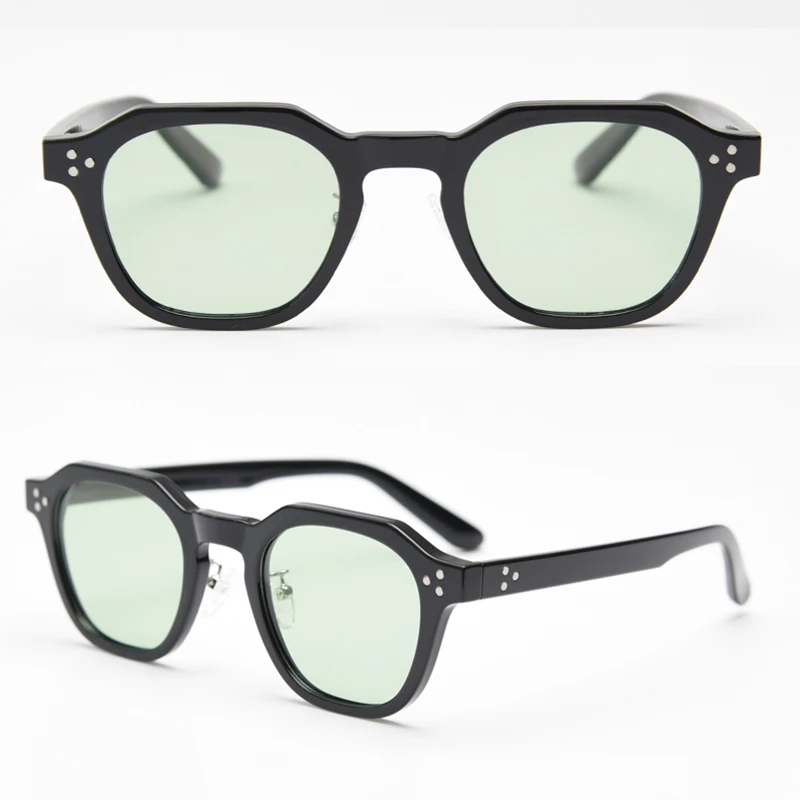 Peekaboo Retro-Sonnenbrille im koreanischen Stil für Damen, TR90-Rahmen, Polygon-polarisierte Sonnenbrille, UV400, männlich, grün, braun, 2023, Sommer – Detail 7