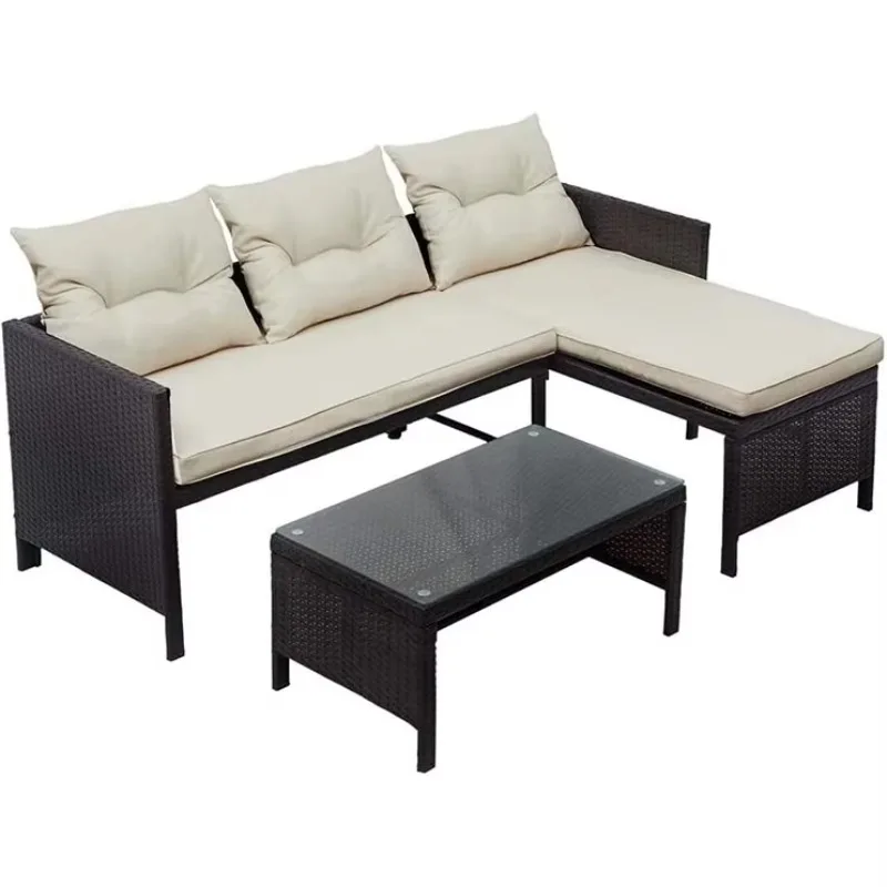 

Modern Comfortable Natural Rattan Wicker Furniture Set for Garden Outdoor Living Room or Hotel Use
