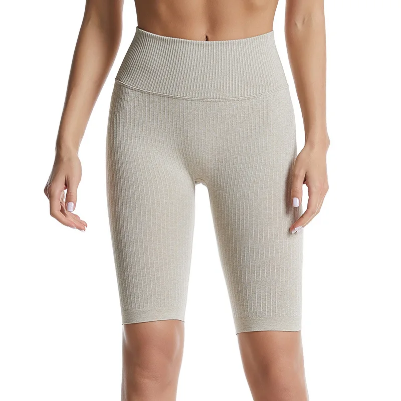 

Peach Hip Yoga Shorts Threaded High Waist Hip Lift Fitness Five-Point Pants Outside Sports Shorts