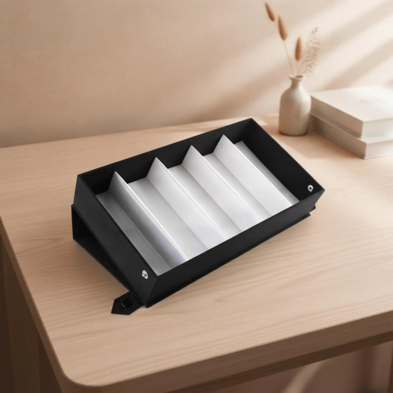 Glasses Storage and Display Tray Space-Saving Foldable Eyewear Display Tray Compartmentalized Sunglasses Organizer for Home
