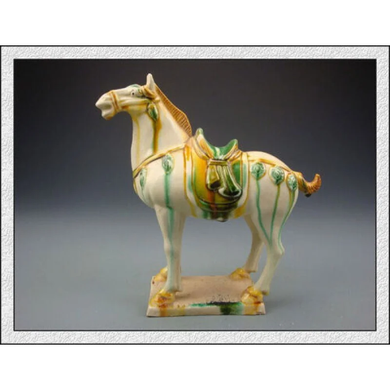 

Beautiful and Wonderful Chinese Tang Sancai White Glaze Horse Statue