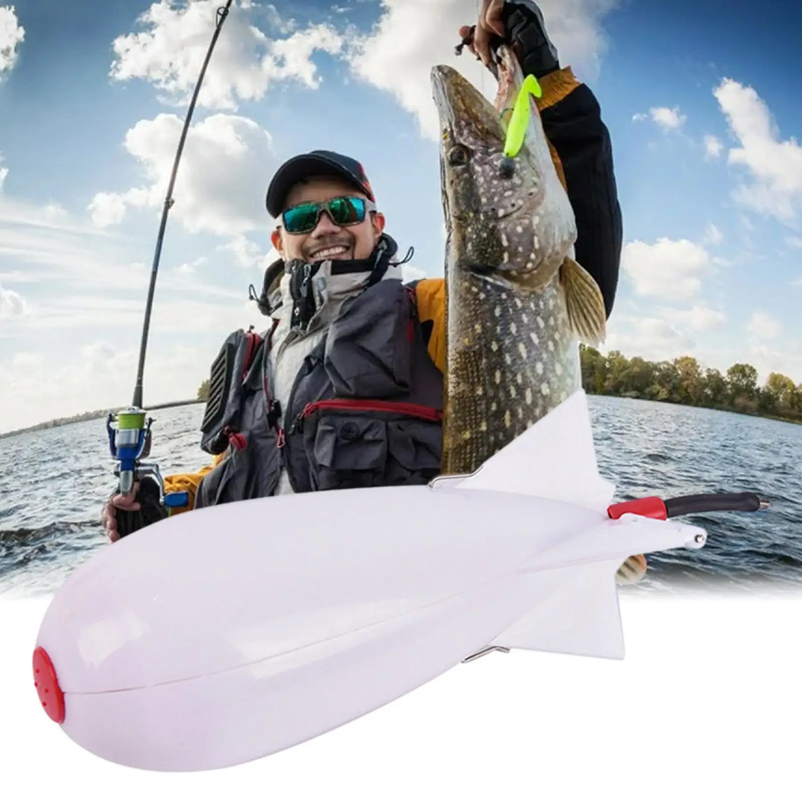 Carp Fishing Spod Rocket Bait Launcher, Spring Loaded Portable Fishing Feeder Floating Bait lightweight plastic Fishing Tackle