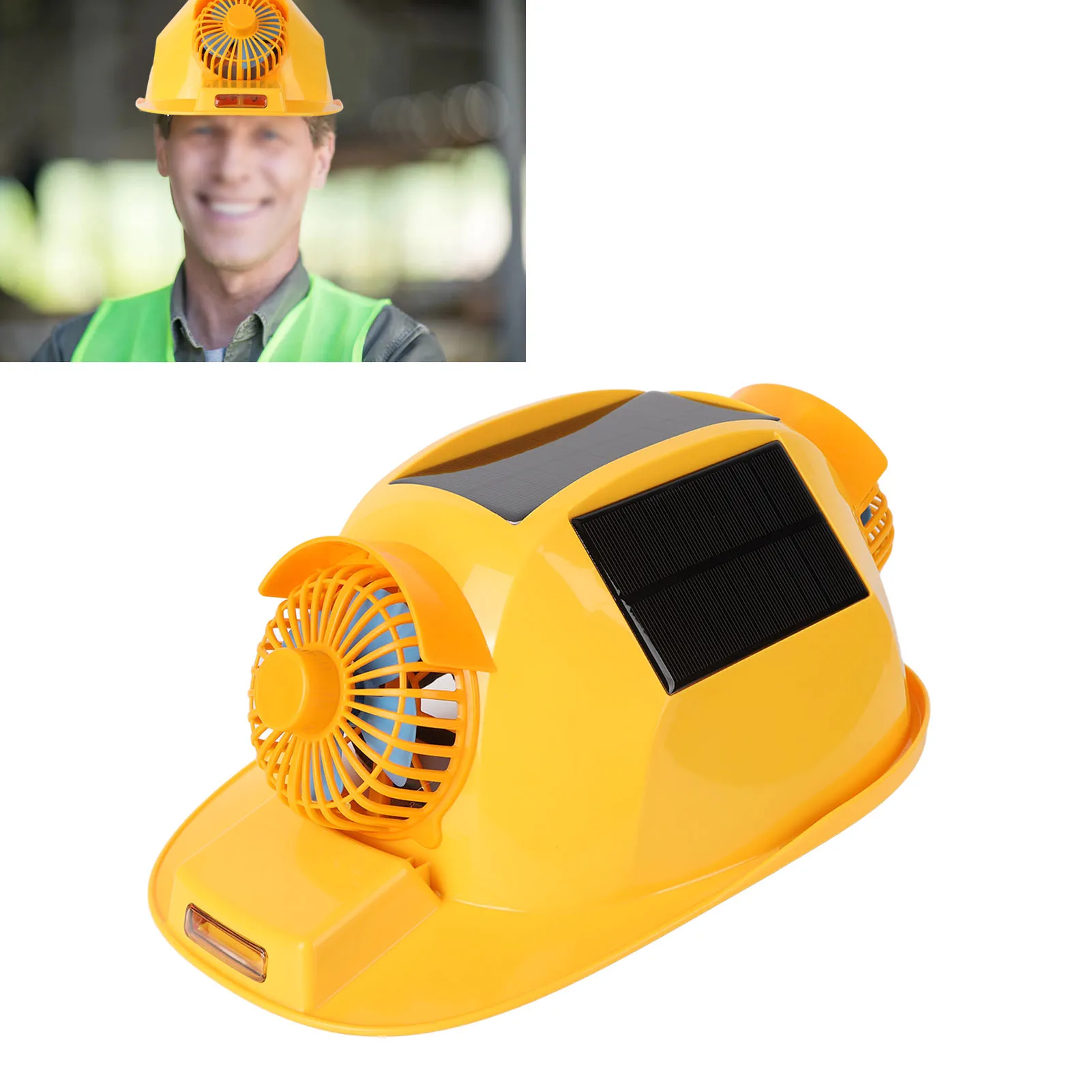 ZK30 Hard Hat Double Fan Helmet with Light Solar Safety Helmet for Construction Home Improvement