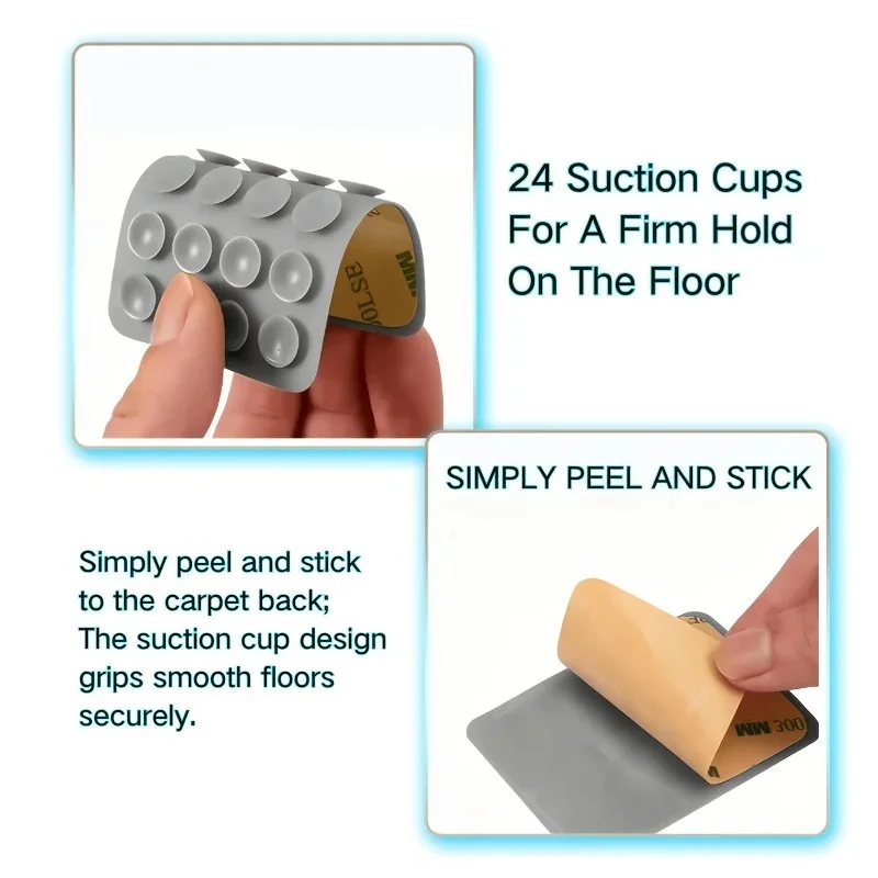 9PCS Rug Gripper Pads, Non-Slip Floor Grips, Prevents Curling & Shifting, for Kitchen/Living/Dorm, Back to School Essential