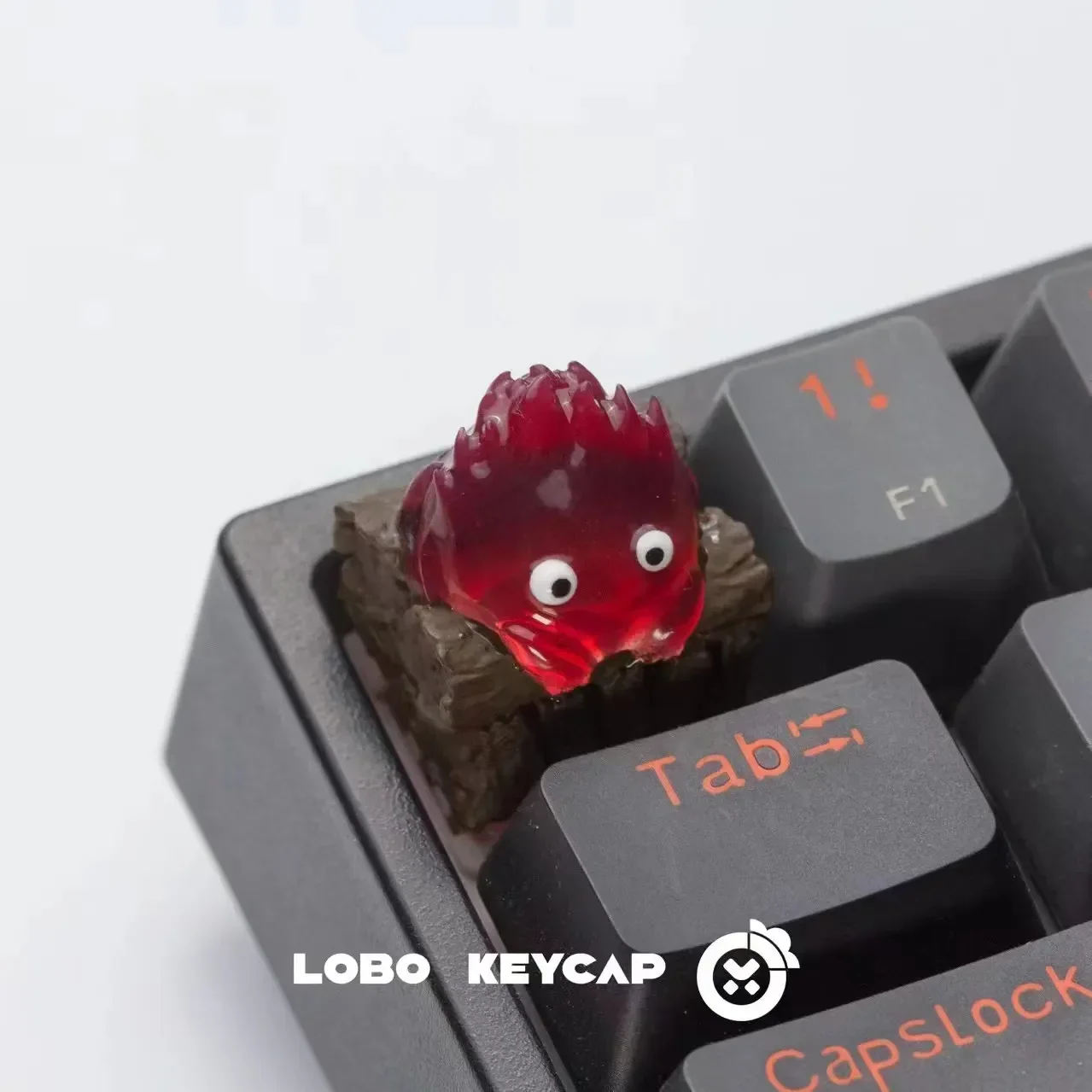 Imagem -04 - Calcifer-keycap Personalizado dos Desenhos Animados Keycap Transparente Keycap Anime Teclado Mecânico Individualidade Acessório Presente