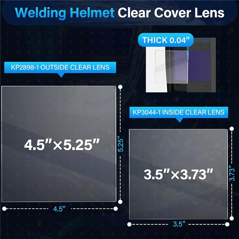 

【BRAND NEW】3350 Series Outside-Inside Clear Cover Lens Kit For Electric Viking Welding Helmet, KP2898-1 & KP3044-1 - 40 PCS