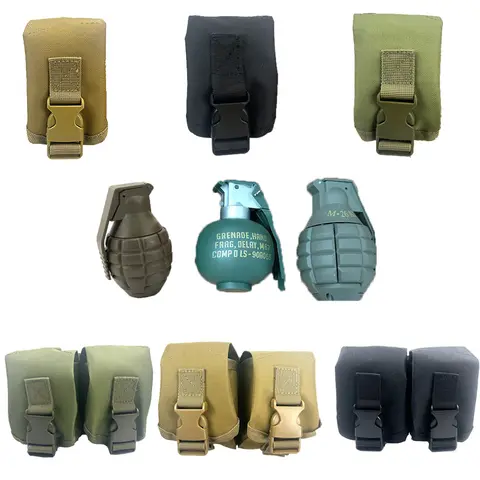 전술 야외 몰리 파우치 싱글 더블 몰리 수류탄 가방 퀵 릴리스 도구 미니 매거진 가방 M67 LBT Airsoft 장비