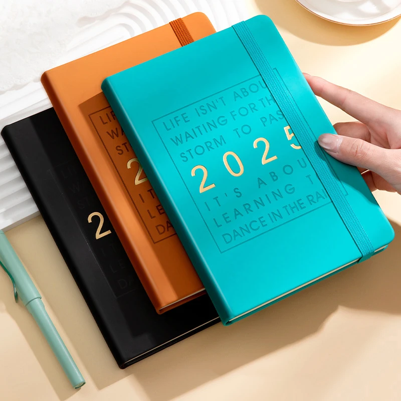 2025 Yearly English Schedule Book Planner Notebook Time Management Organizer Daily Learn Goal Planner Efficiency Manual