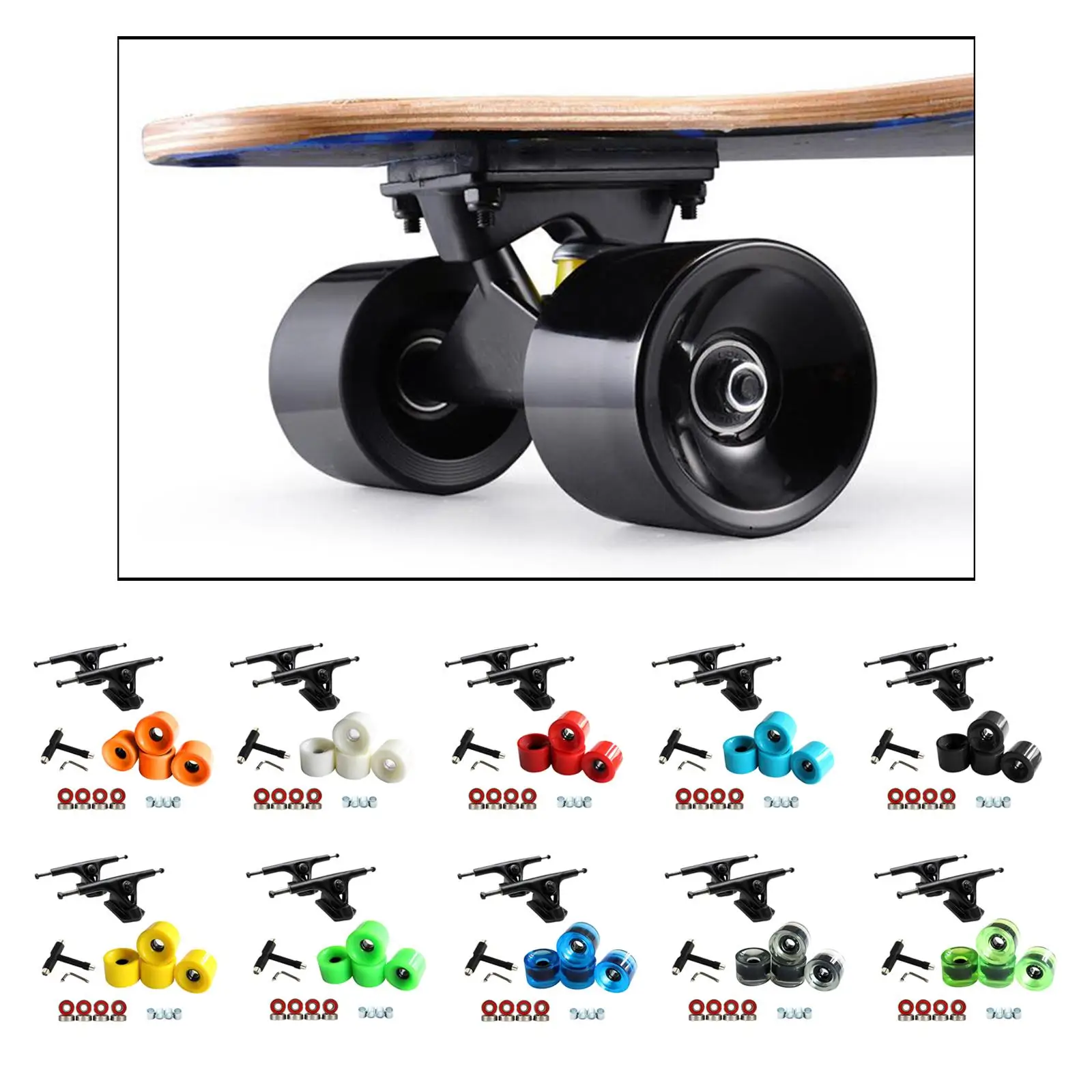 Rodas de skate de luxo Instalar acessórios: caminhões de skate, rolamentos de skate ABEC-11, prancha