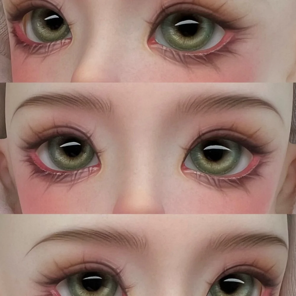 bjd doll eyeballs fit into 1/3 1/4 1/6 size stereoscopic human eye pattern with outer color ring resin eye doll accessories