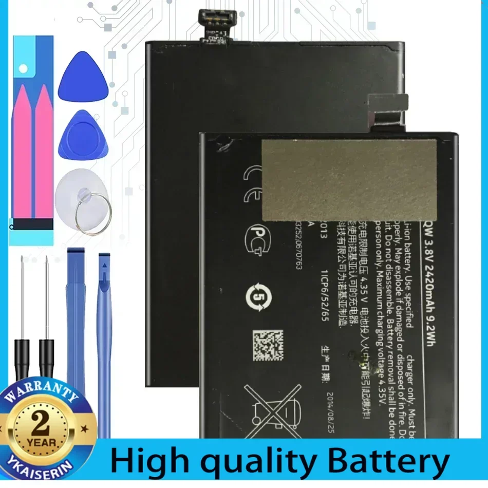 

BV-5QW 2420mAh Replacement Portablet Battery for Nokia Lumia 930 929 RM927 Lumia930 BV5QW Mobile Phone Batteries Tools Warranty