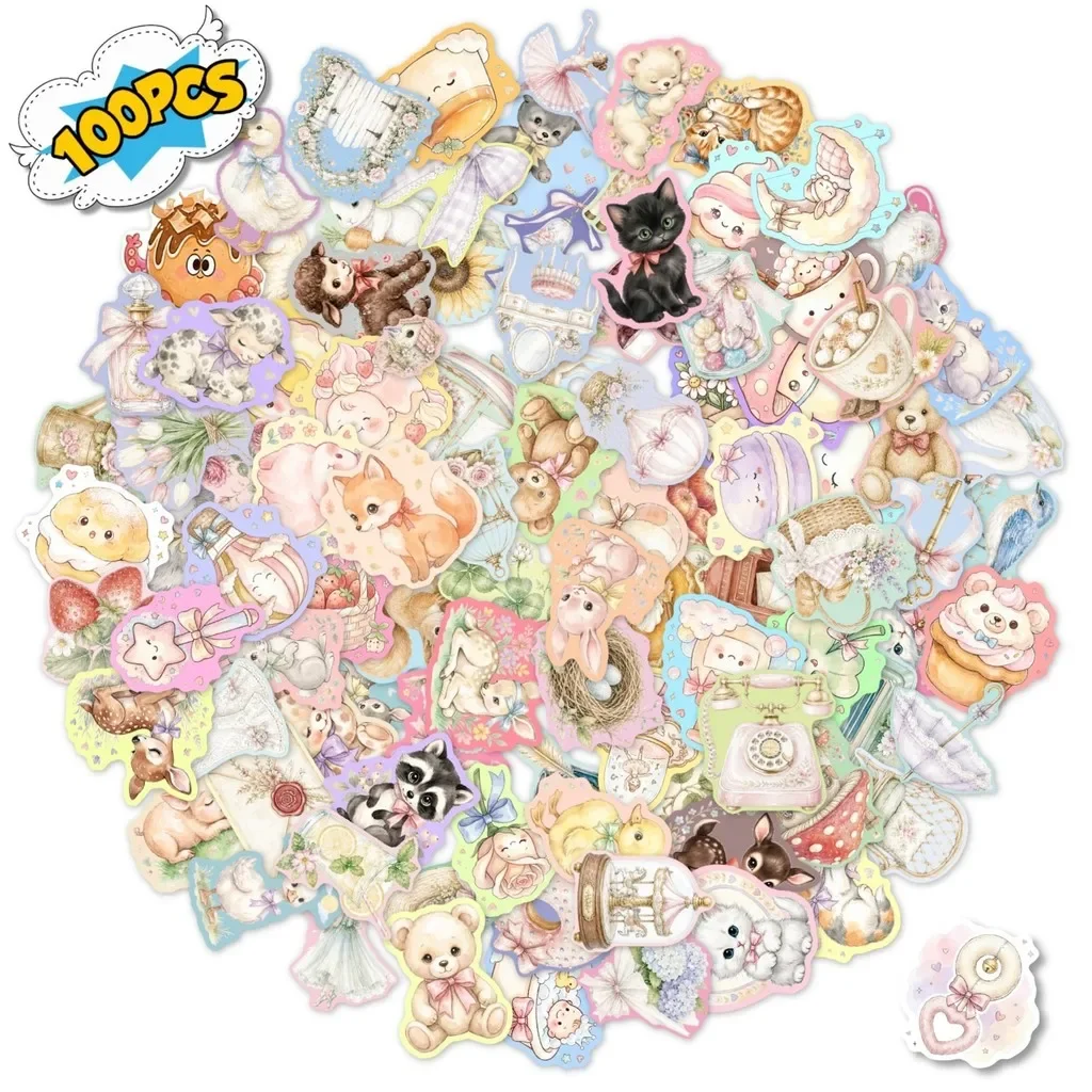 Fresh Aesthetic Waterproof Sticker Pack 100/200 Sheets Cute Creative Decals For Hand‑craft Supplies Tablet Giajar Sticker Store