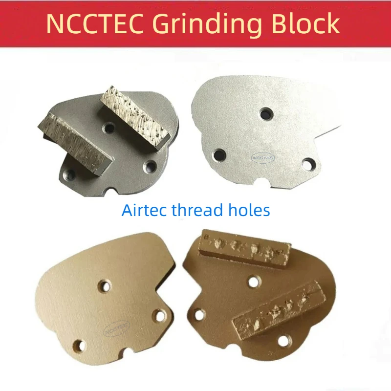 

[Airtec Thread Holes] 9pcs Diamond PCD Concrete Terrazzo Grinding Polishing Plates Rectangular Cutting Shoe Block Pad Disc Tool