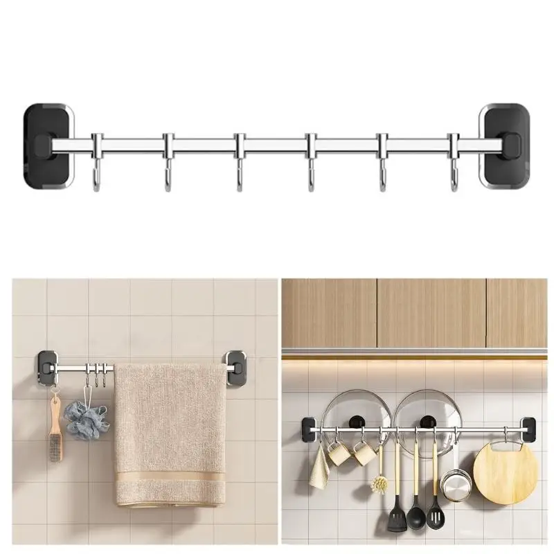 Easy Installation Kitchen Hook Rack Organize & Declutters with a Functional Wall-mounted Solution Simple Installation