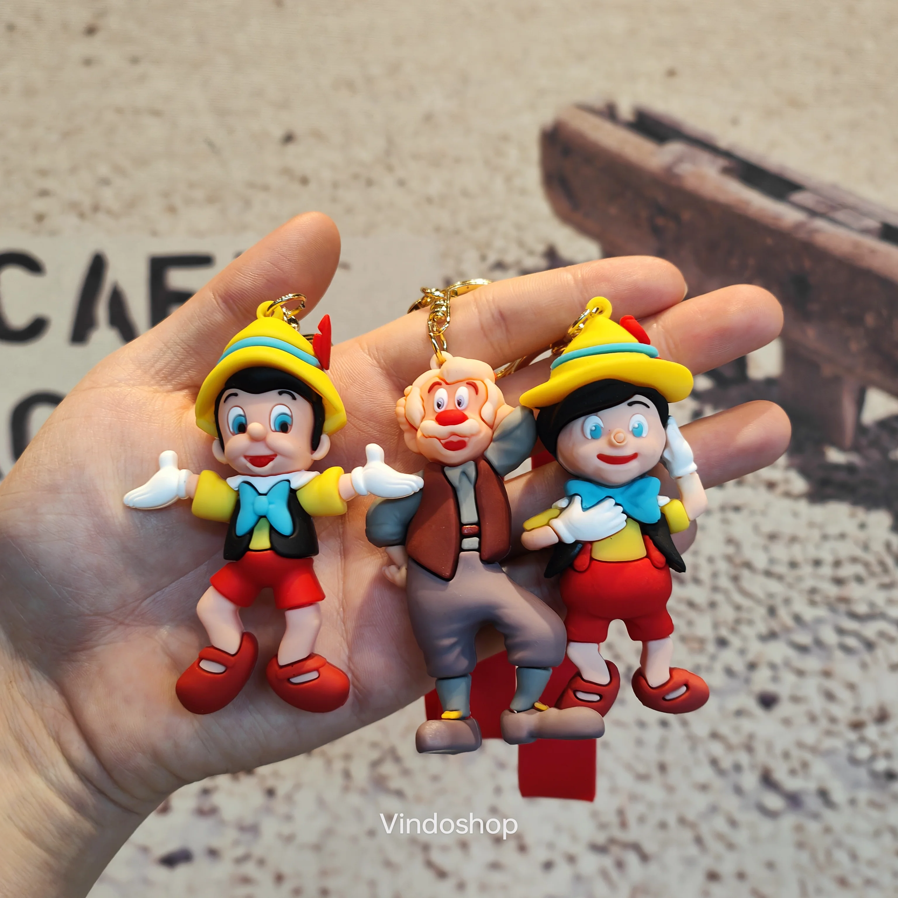 Cartoon Anime Pinocchio Doll Keychain Pinocchio Doll Student Backpack Pendant Car Keychain