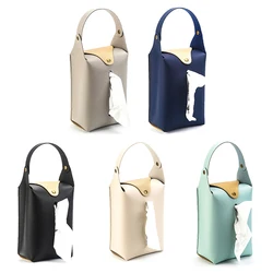 Car Headrest Tissue Holder Leather Paper Towel Storage Bag Family Trip Organizer Decor Vehicle Decoration Tissue Case