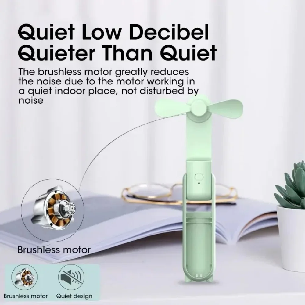 C-type charging handheld fan, portable mini cute handheld fan, foldable 3-speed adjustable fan USB
