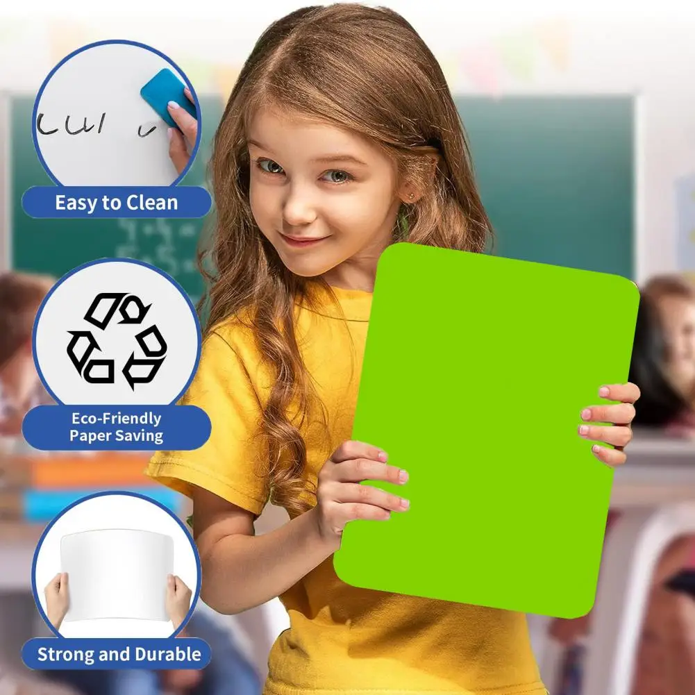 ポータブル両面ドライイレースホワイトボード、ミニホワイトボードセット、落書きウォールホワイトボード、メッセージと描画、多目的、2個