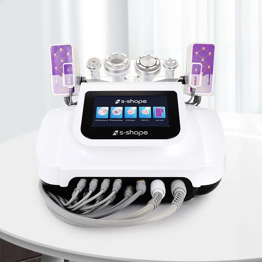 S Shape Cavitation Machine 30k Ultrasound&RF EMS Electroporation Vacuum Suction Body Facial Care 160MW Beauty Machine