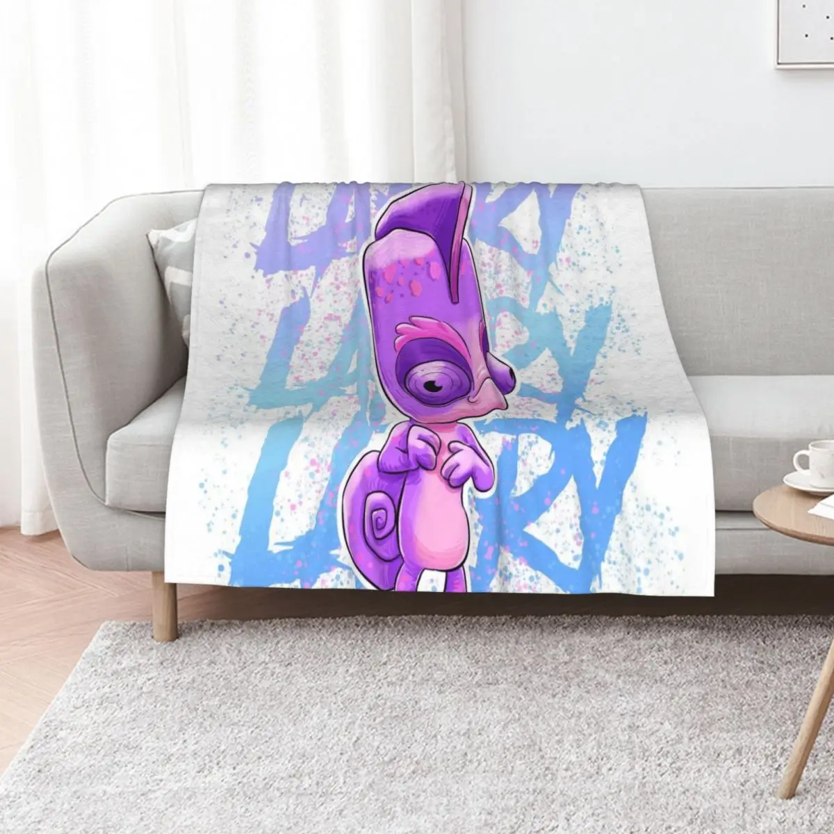 ZOOBA Larry The Cameleon Throw Blanket bed plaid Decorative Throw Plaid Hairy blankets ands blankets and throws Blankets