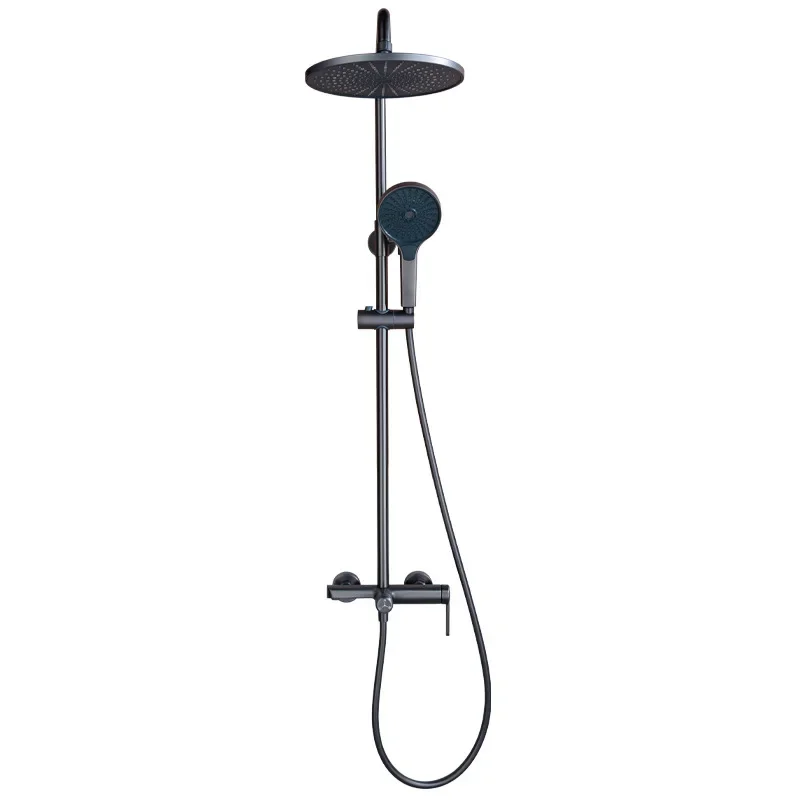 

refined copper gun ash, surface shower shower, pressurized handheld set, hot and cold faucet shower.