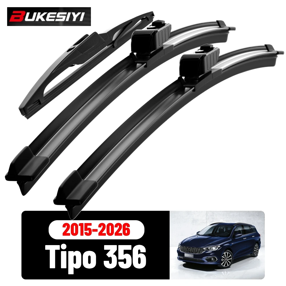 Front & Rear Wiper Blades Set For Fiat Tipo 356 2015-2026 2016 2017 2018 2019 Silent Windscreen Wipers Accessories 26