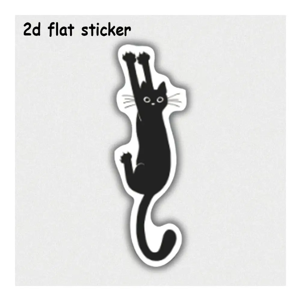 Jumping Black Cat Silhouette Waterproof Vinyl Decal For Car Motorcycle Laptop Water Bottle Smooth Surfaces