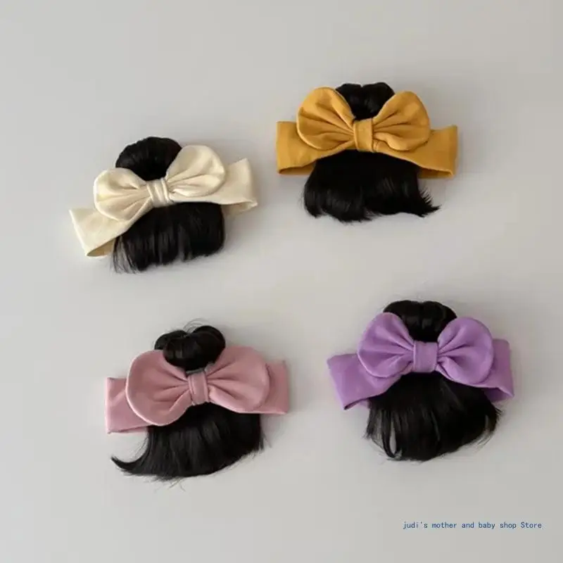 Meninas Bowknot Perucas Tiaras Acessórios cabelo para bebês infantis