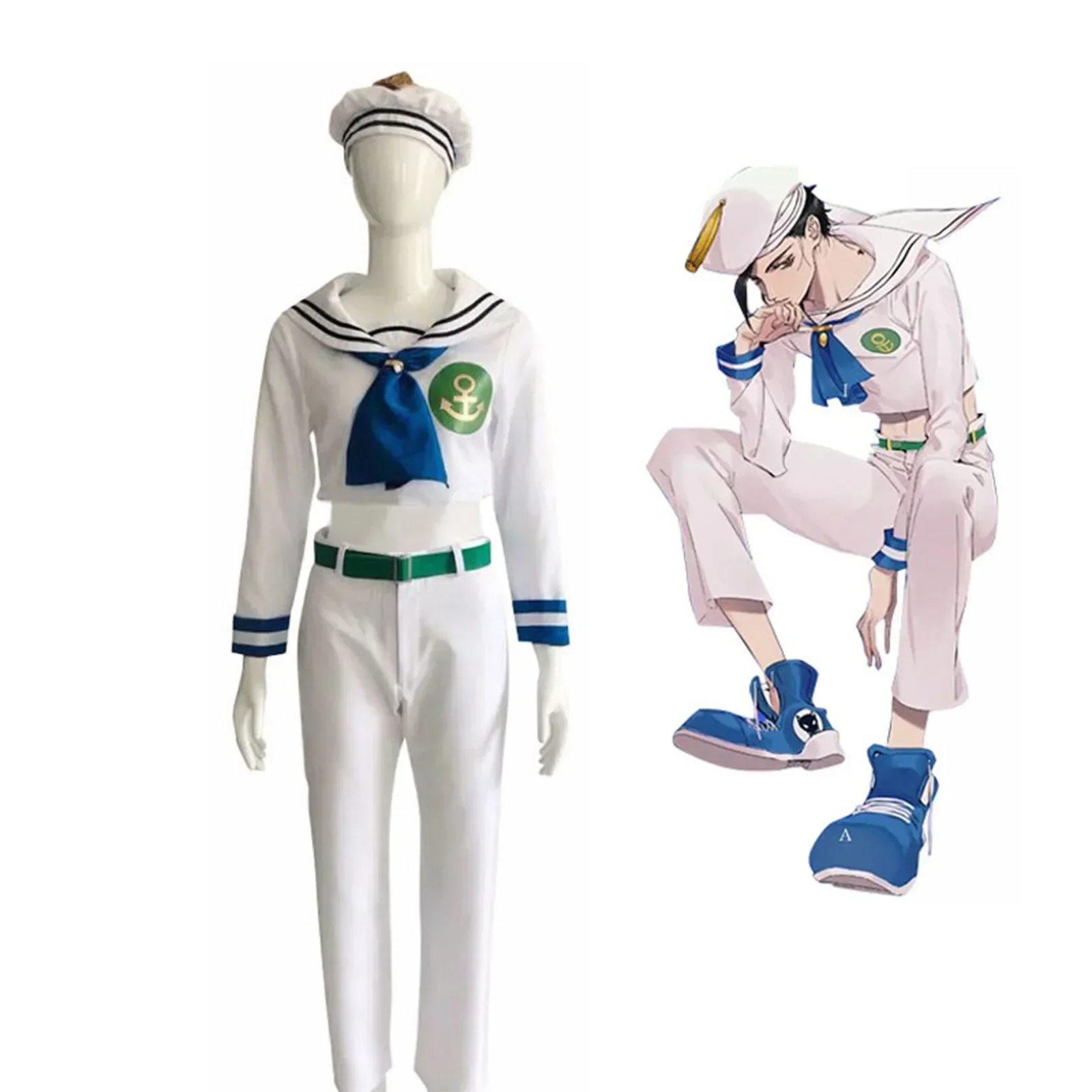 

Higashikata Josuke Cosplay Anime JoJo's Bizarre Cosplay Adventure Costume Top Pants Hat Set Halloween Party Outfit