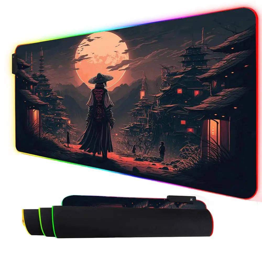 

Коврик для мыши RGB, послеапокалиптический мир, светодиодный светящийся игровой коврик, резиновый противоскользящий настольный коврик, аксессуары для геймеров, ПК, игровая клавиатура, коврик для мыши