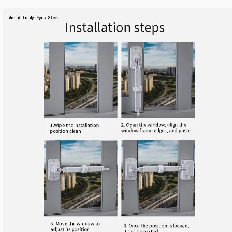 124D Serratura sicurezza anticaduta a prova bambino Serratura per finestra push pull Serratura sicurezza per bambini a