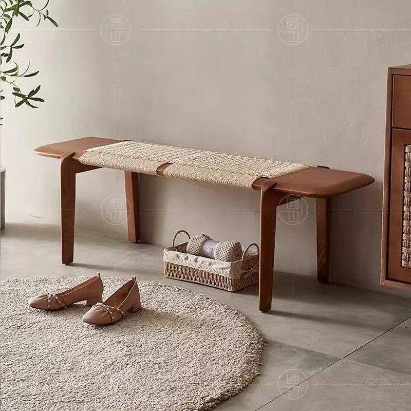 Banco medieval de cuerda de madera maciza personalizable