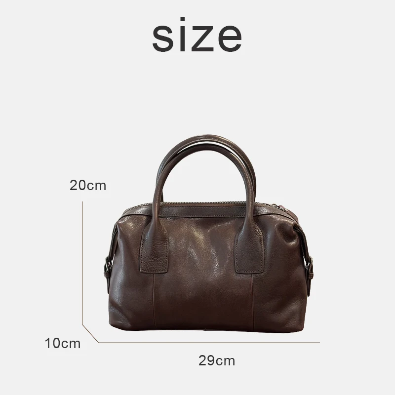 Custom Initials Genuine Leather Boston Bags For Women Luxury Designer Handbags Purses 2025 New In Natural Cowhide Small Shoulder