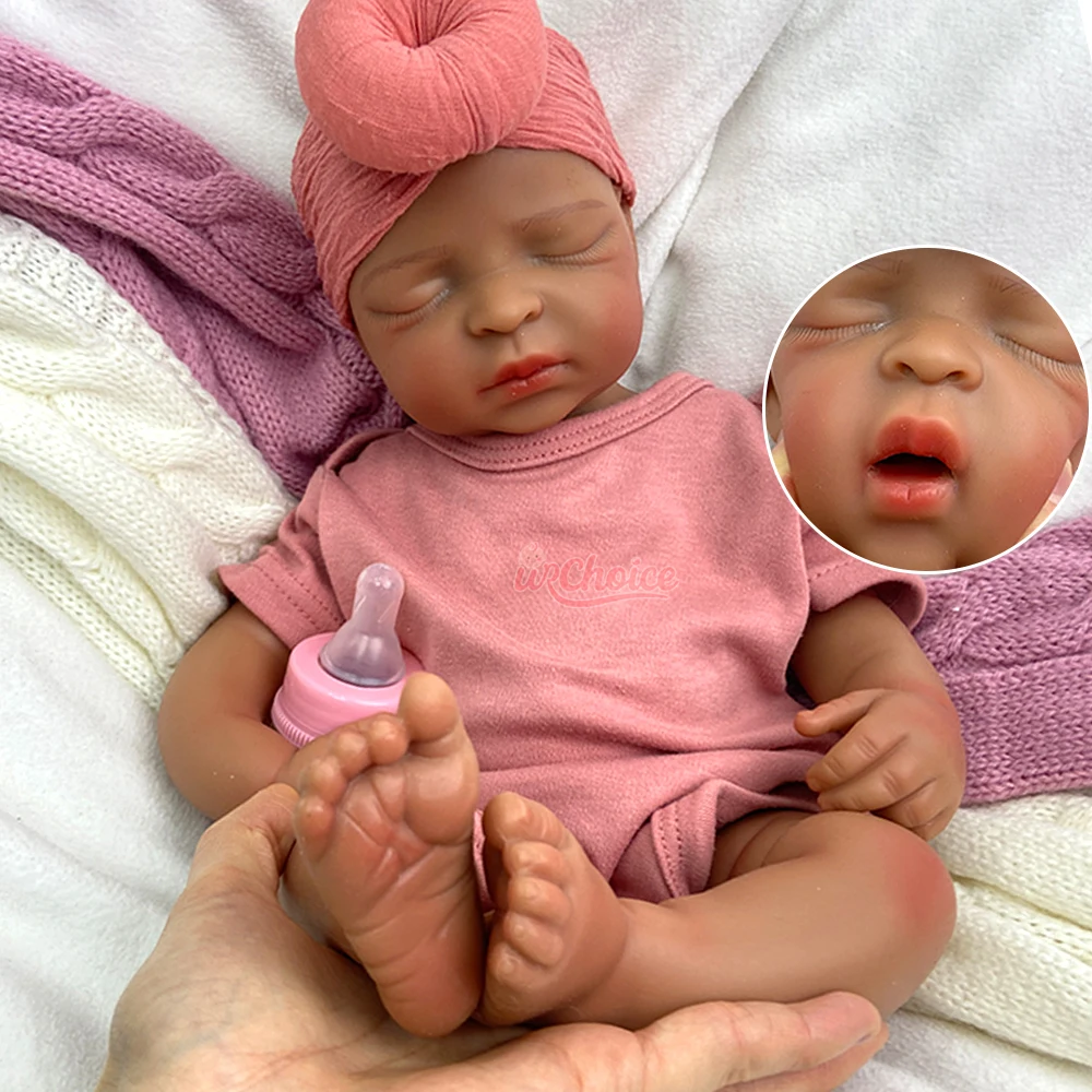 

17-дюймовая мягкая реалистичная кукла реборн с открытым ртом для девочек, водонепроницаемая силиконовая детская комфортная кукла ручной работы для пожилых людей, которые потеряют дети