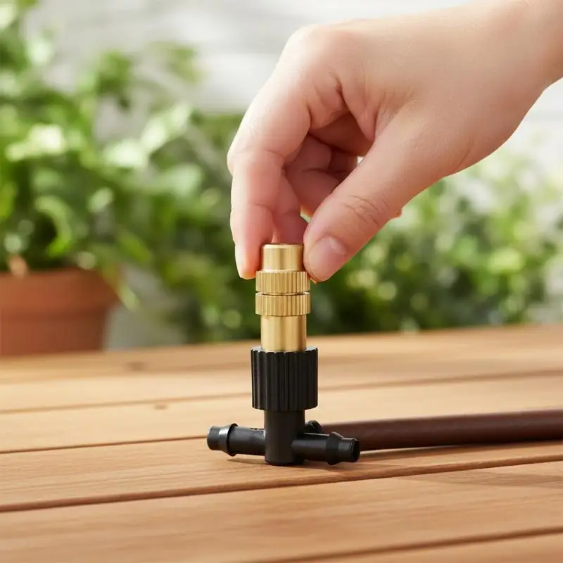 Brass Misting Nozzles Adjustable Corrosion Resistant for Garden Irrigation Hanging Plant Watering Greenhouse Humidifying