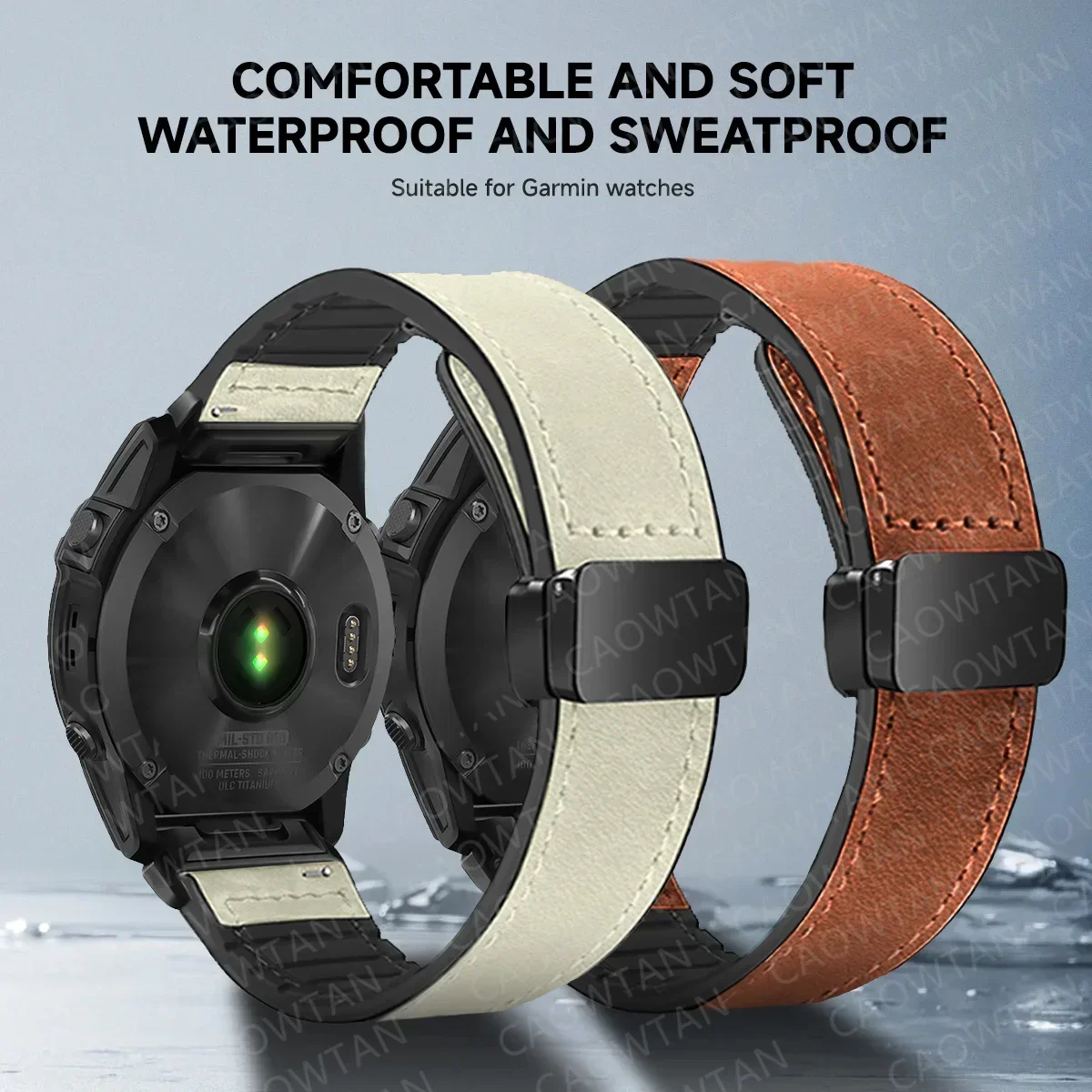 Crazy Horse Leather Silicone Strap for For Garmin Tactix 7 Pro Fenix 6X 7X 7pro 6 5plus Magnetic Buckle for Garmin 26mm 22mm 20