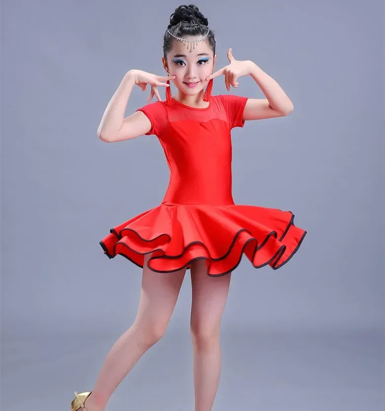 Costume da ballo jazz per ragazze, per bambini, moderno, latino, tango, salsa, sala da ballo, competizione, festa serale, per bambini, abito da ballo latino