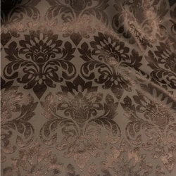 Jacquard Fabric European Classical Brown Skirt Set Designer Apparel Sewing Fabrics Wholesale Cloth for Diy Polyester Material