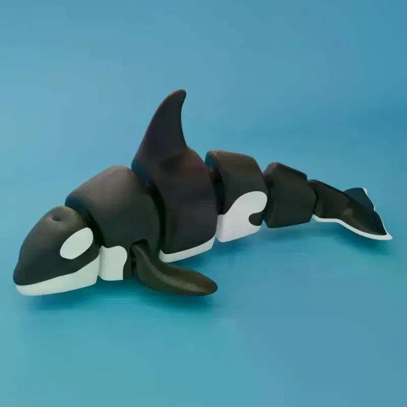 3D Printed Small Animal Joint Flexible Simulation Shark, Killer Whale Ornament Home Decoration Perfect Gift For Friends Family