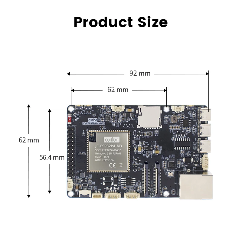 JC-ESP32P4-M3-DEV Development Board ESP32P4+ESP32-C6 32MB PSRAM 16MB Flash ESP32P4 WiFi+BLE Module Smart Board for Arduino IoT
