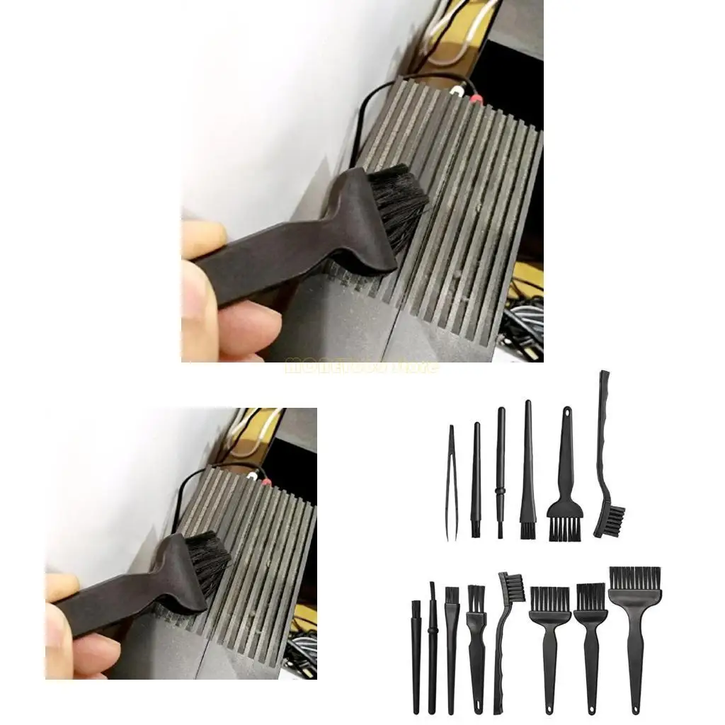 F62C小さなポータブルプラスチックハンドルアンチスタチックブラシキーボードクリーニングブラシキット